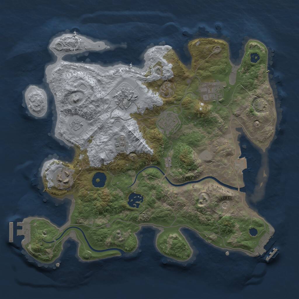 Rust Map: Procedural Map, Size: 3000, Seed: 12315235, 12 Monuments