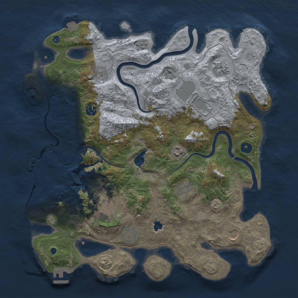 Rust Map: Procedural Map, Size: 4000, Seed: 1078157576, 16 Monuments