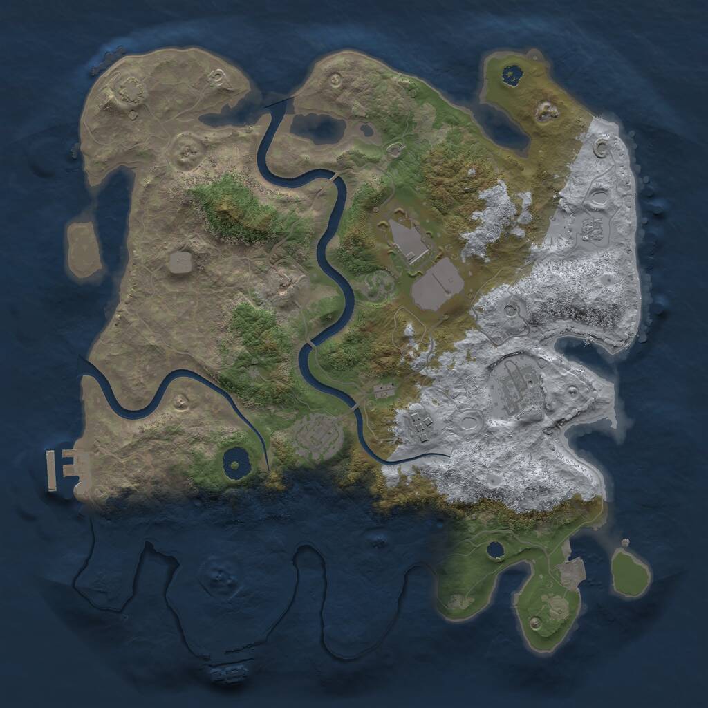 Rust Map: Procedural Map, Size: 3500, Seed: 580, 10 Monuments