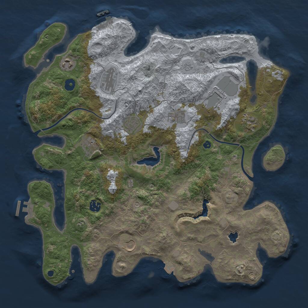 Rust Map: Procedural Map, Size: 4000, Seed: 1842025, 15 Monuments