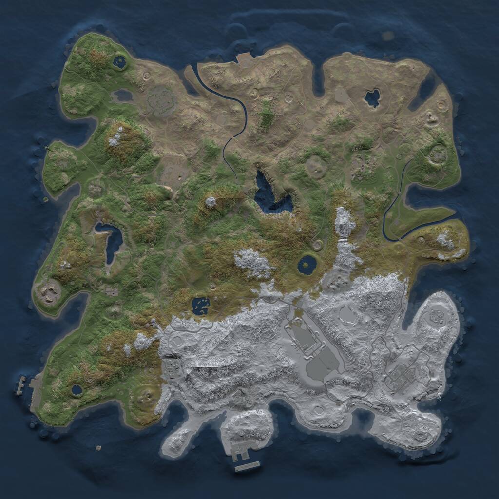 Rust Map: Procedural Map, Size: 4000, Seed: 1112024, 14 Monuments