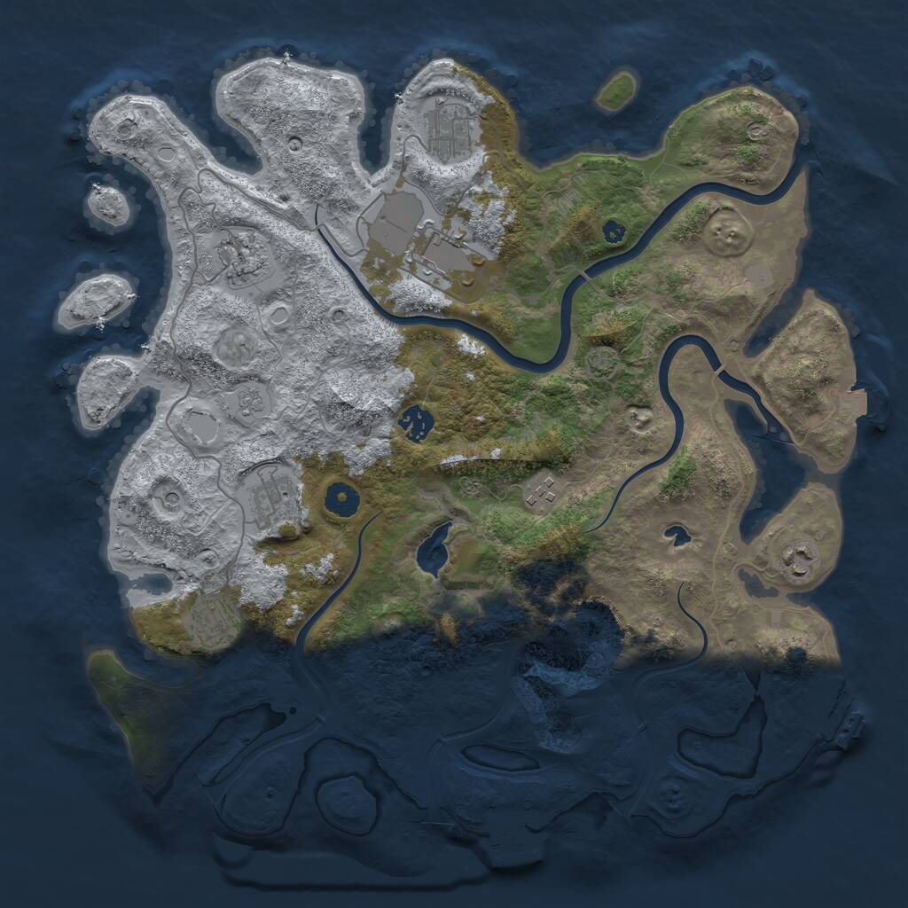 Rust Map: Procedural Map, Size: 4000, Seed: 1623961729, 14 Monuments