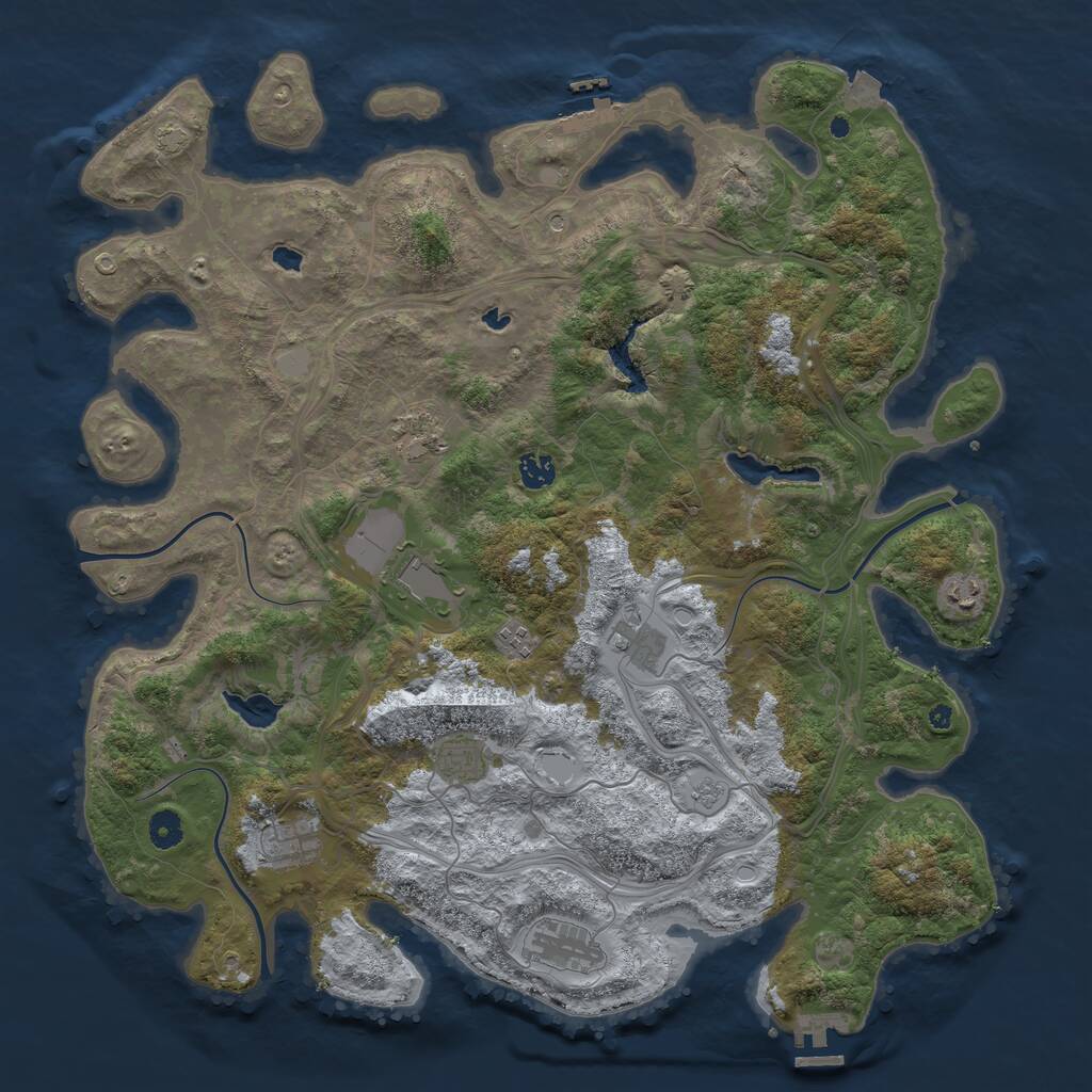 Rust Map: Procedural Map, Size: 4500, Seed: 1484739234, 15 Monuments