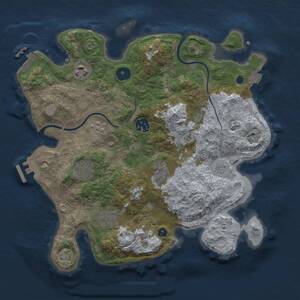 Thumbnail Rust Map: Procedural Map, Size: 3250, Seed: 506344525, 12 Monuments