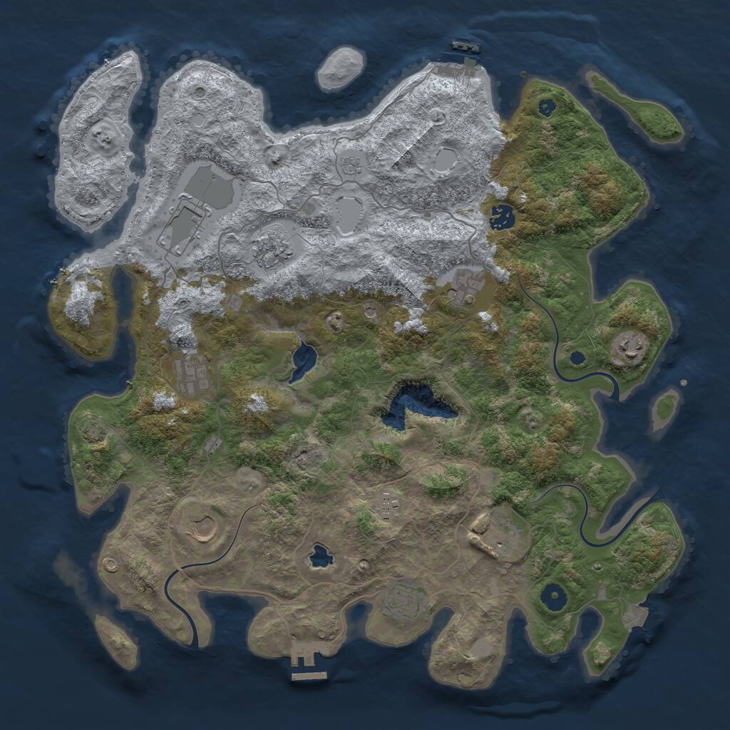 Rust Map: Procedural Map, Size: 4200, Seed: 20250418, 16 Monuments