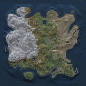 Thumbnail Rust Map: Procedural Map, Size: 3250, Seed: 1305868597, 12 Monuments
