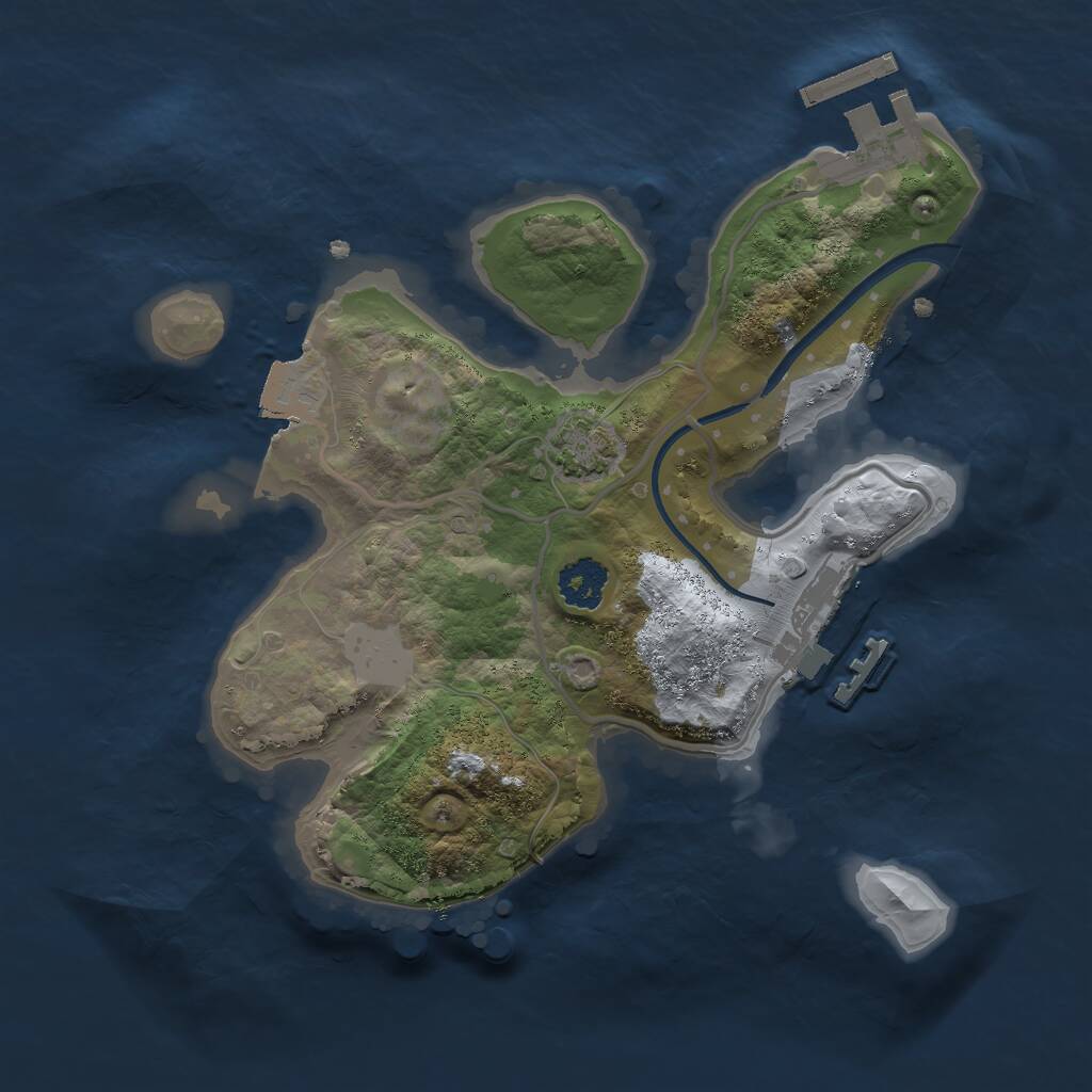 Rust Map: Procedural Map, Size: 2200, Seed: 262068436, 4 Monuments