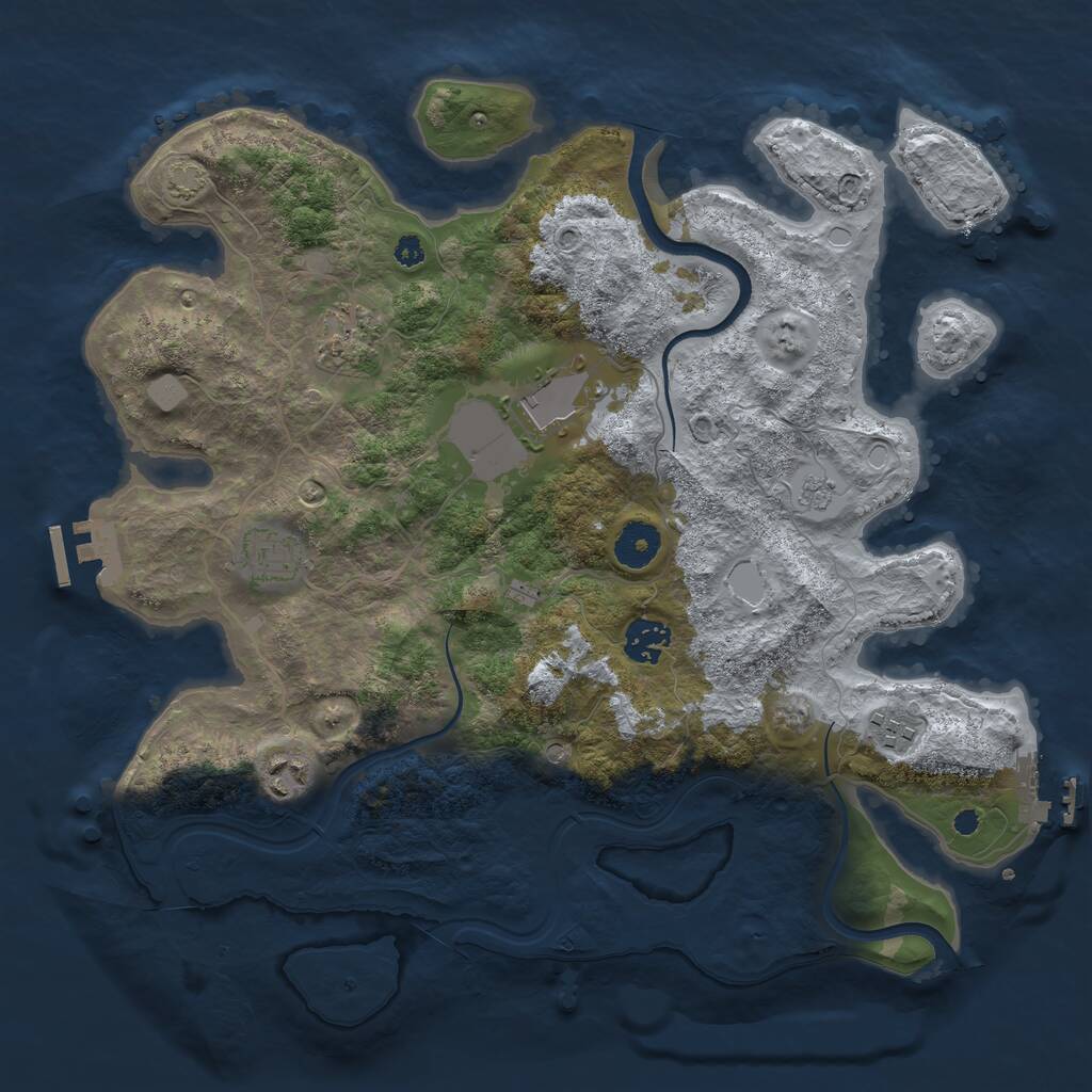 Rust Map: Procedural Map, Size: 3600, Seed: 519664, 12 Monuments