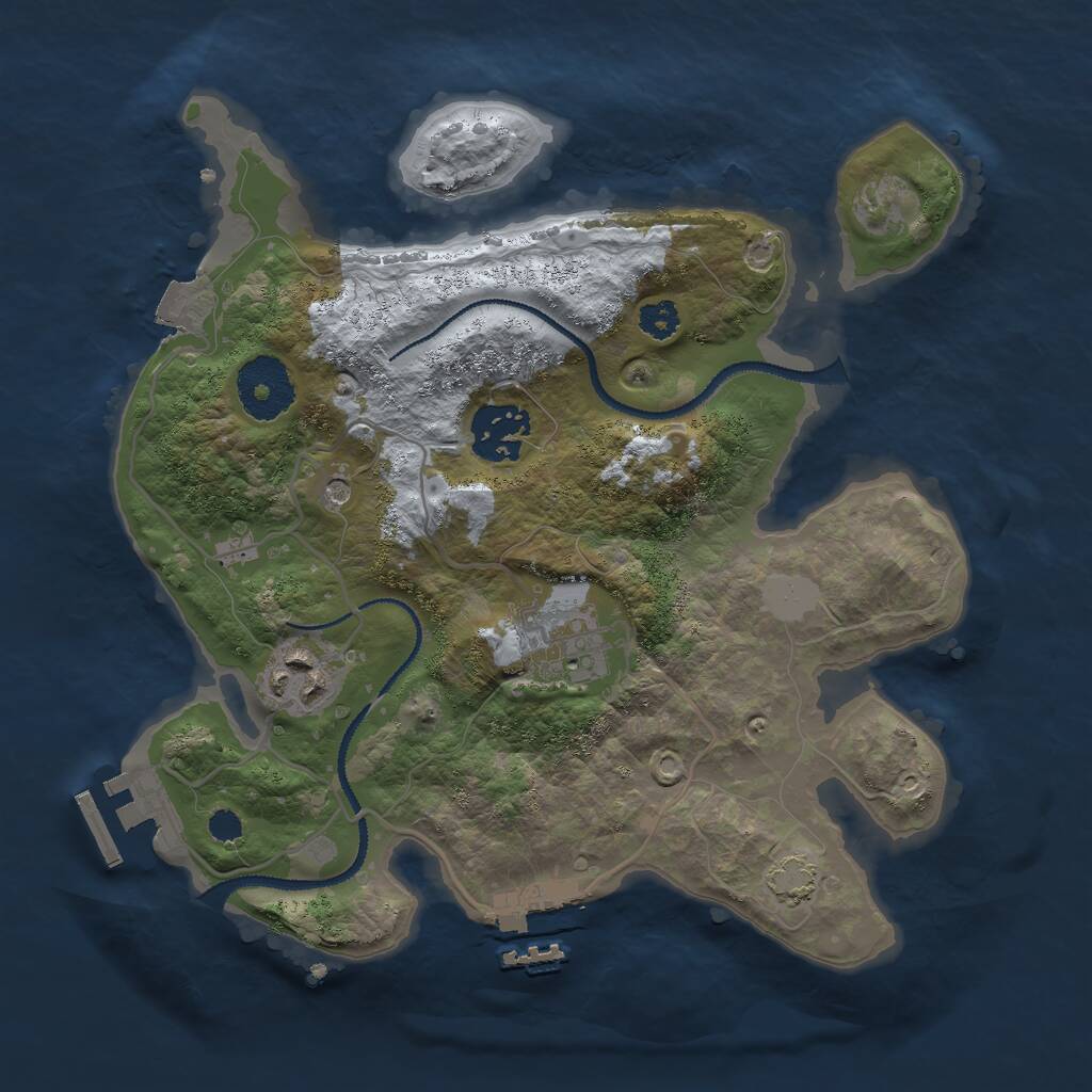 Rust Map: Procedural Map, Size: 2750, Seed: 23154, 8 Monuments