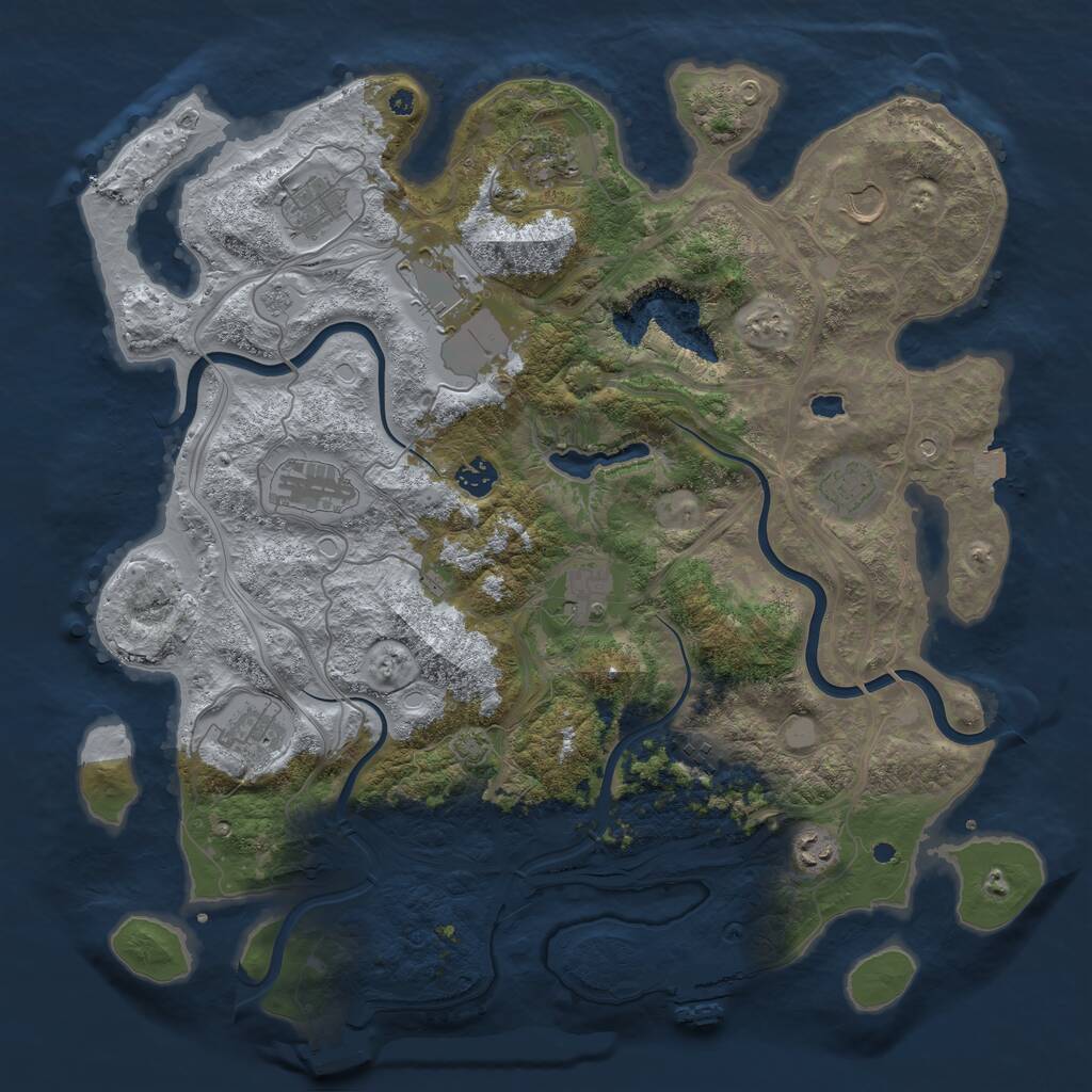 Rust Map: Procedural Map, Size: 4250, Seed: 124597105, 17 Monuments