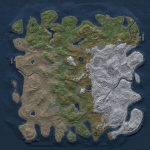 Thumbnail Rust Map: Procedural Map, Size: 4500, Seed: 846965101, 15 Monuments