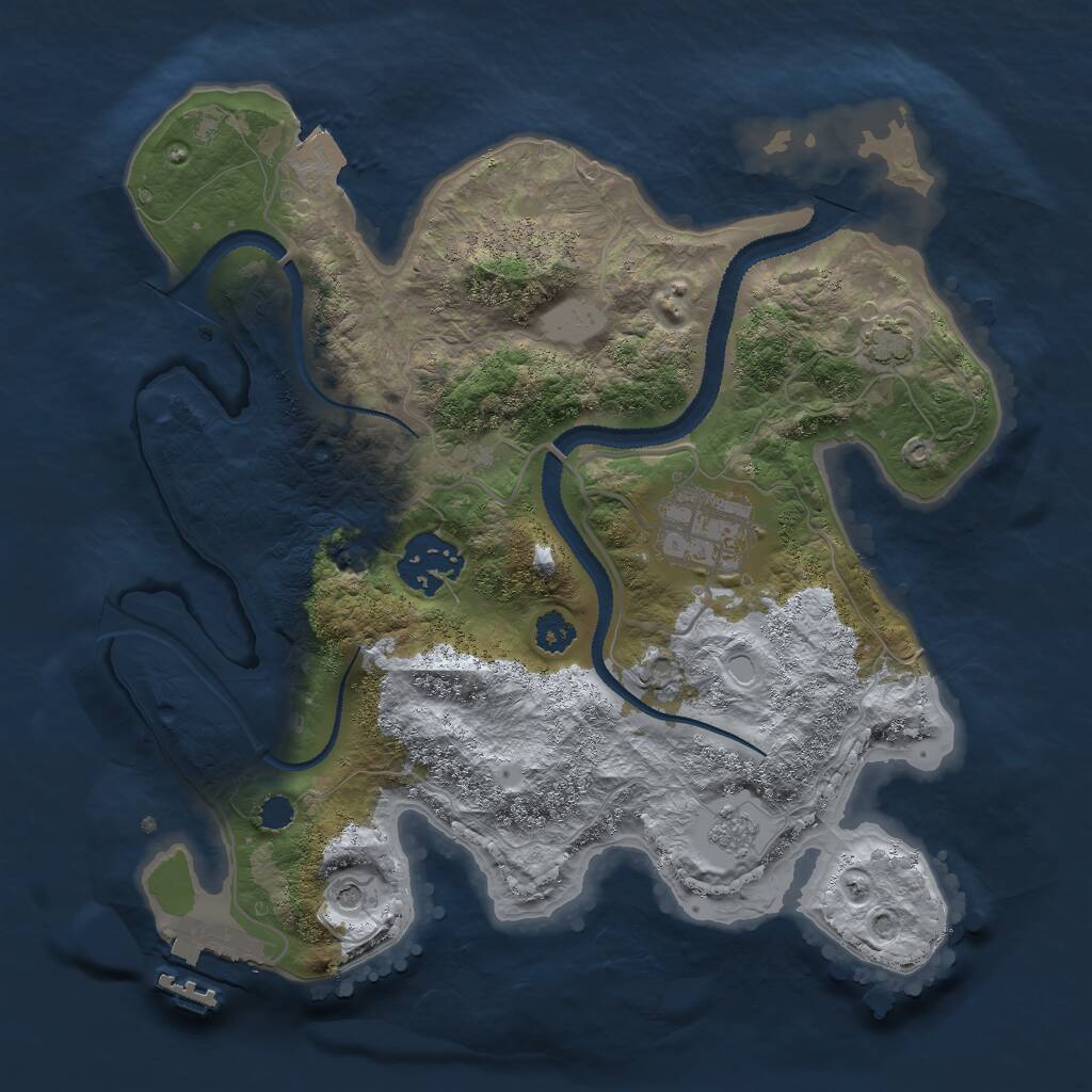 Rust Map: Procedural Map, Size: 2700, Seed: 203863473, 7 Monuments