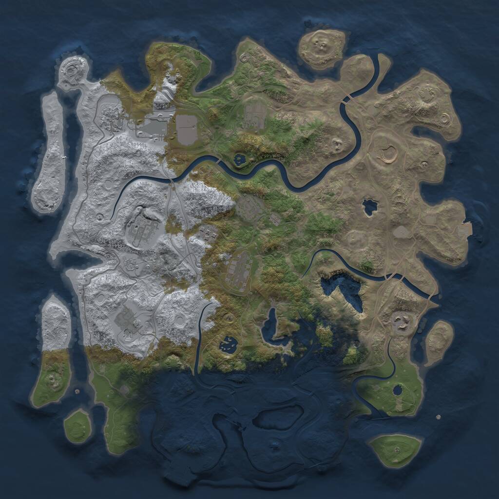 Rust Map: Procedural Map, Size: 4255, Seed: 48000, 16 Monuments