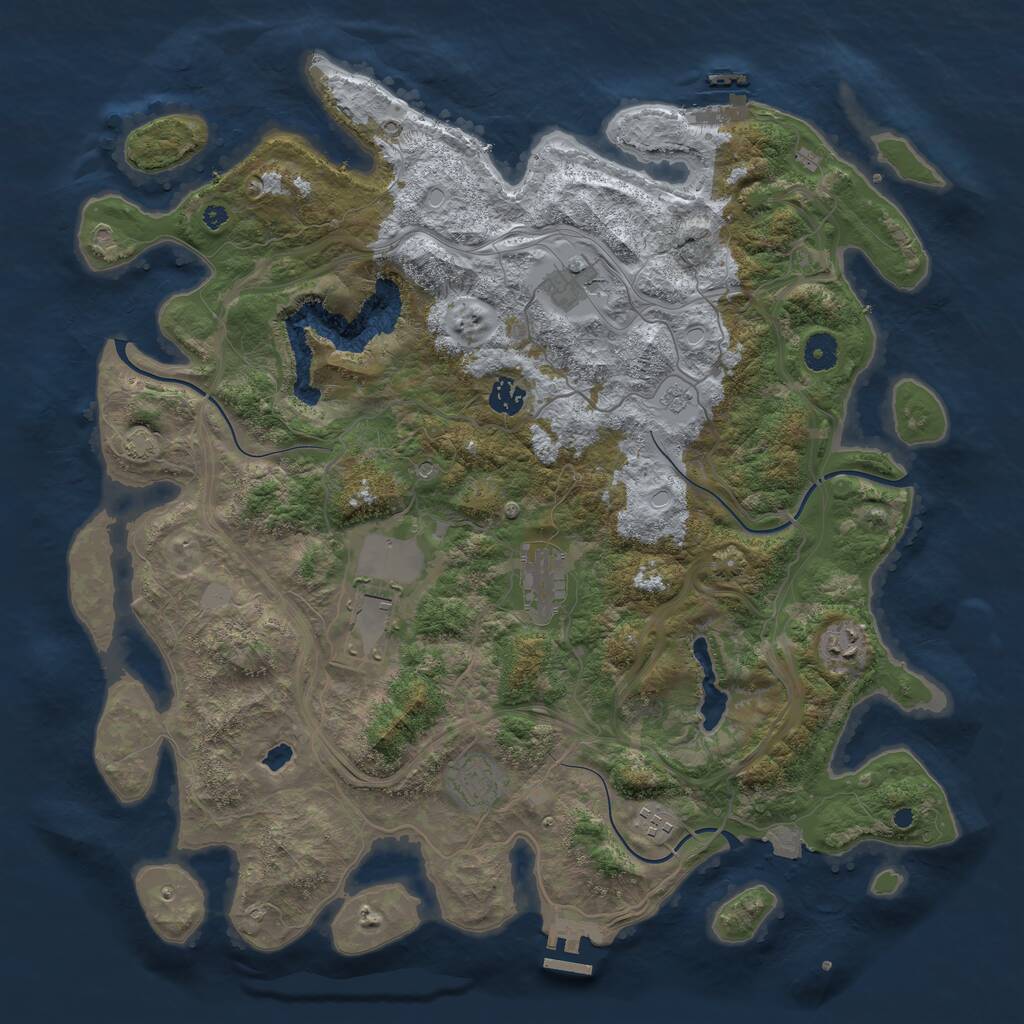 Rust Map: Procedural Map, Size: 4250, Seed: 47491, 13 Monuments