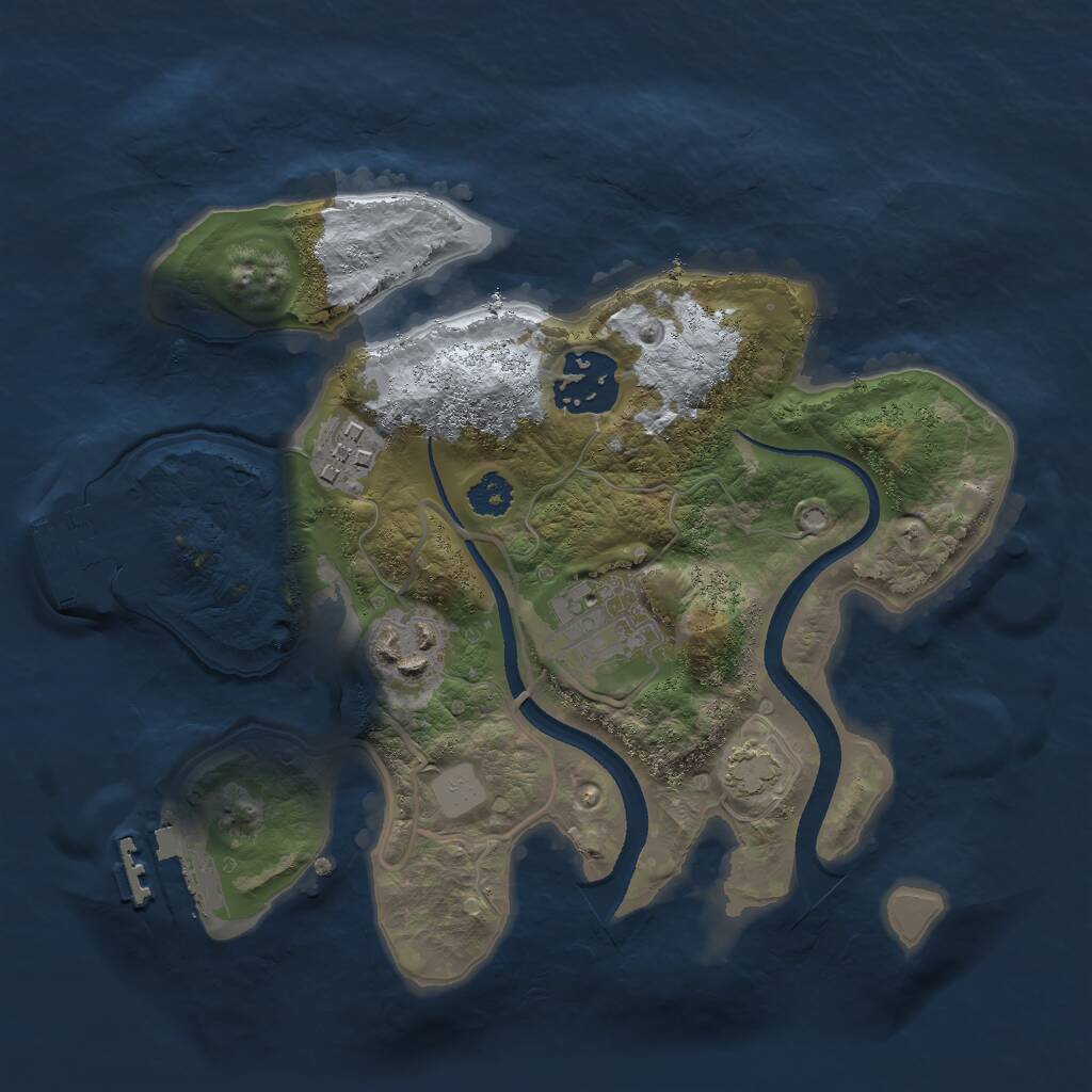 Rust Map: Procedural Map, Size: 2500, Seed: 29170, 8 Monuments