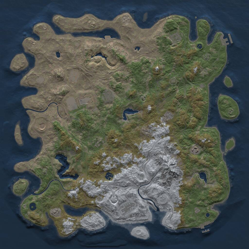 Rust Map: Procedural Map, Size: 5000, Seed: 629163497, 17 Monuments