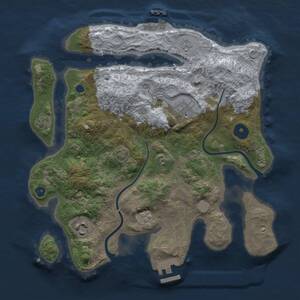 Thumbnail Rust Map: Procedural Map, Size: 3000, Seed: 922929617, 9 Monuments