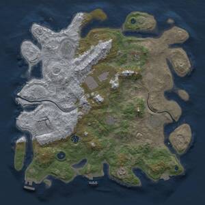 Thumbnail Rust Map: Procedural Map, Size: 3900, Seed: 561740135, 15 Monuments