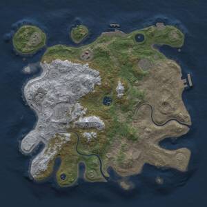 Thumbnail Rust Map: Procedural Map, Size: 3400, Seed: 6901, 11 Monuments
