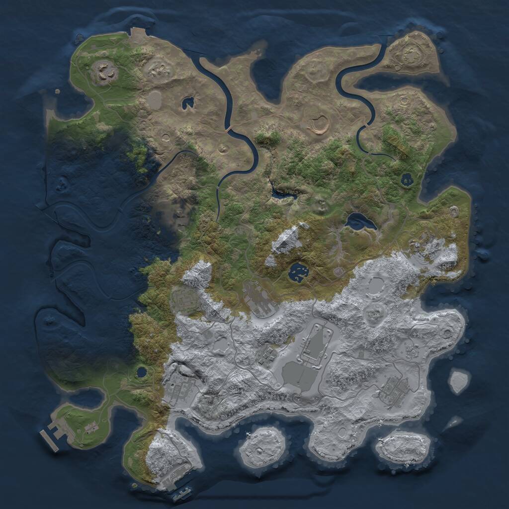 Rust Map: Procedural Map, Size: 4000, Seed: 5867920, 17 Monuments