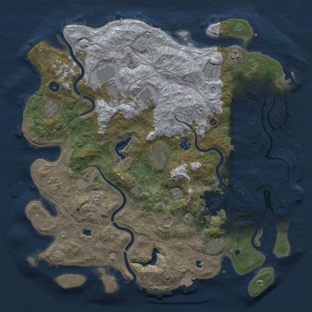 Rust Map: Procedural Map, Size: 4500, Seed: 5802533, 17 Monuments
