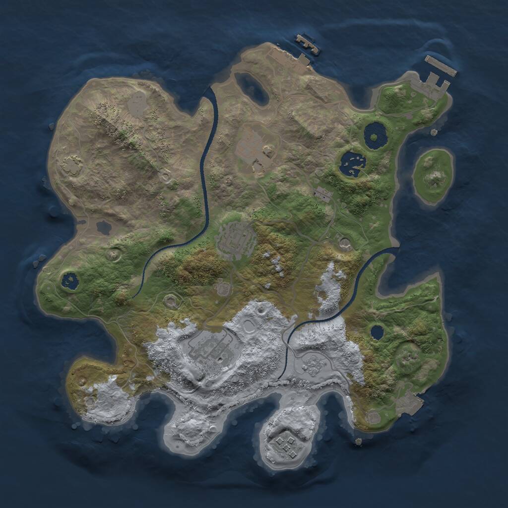 Rust Map: Procedural Map, Size: 3000, Seed: 541989550, 11 Monuments