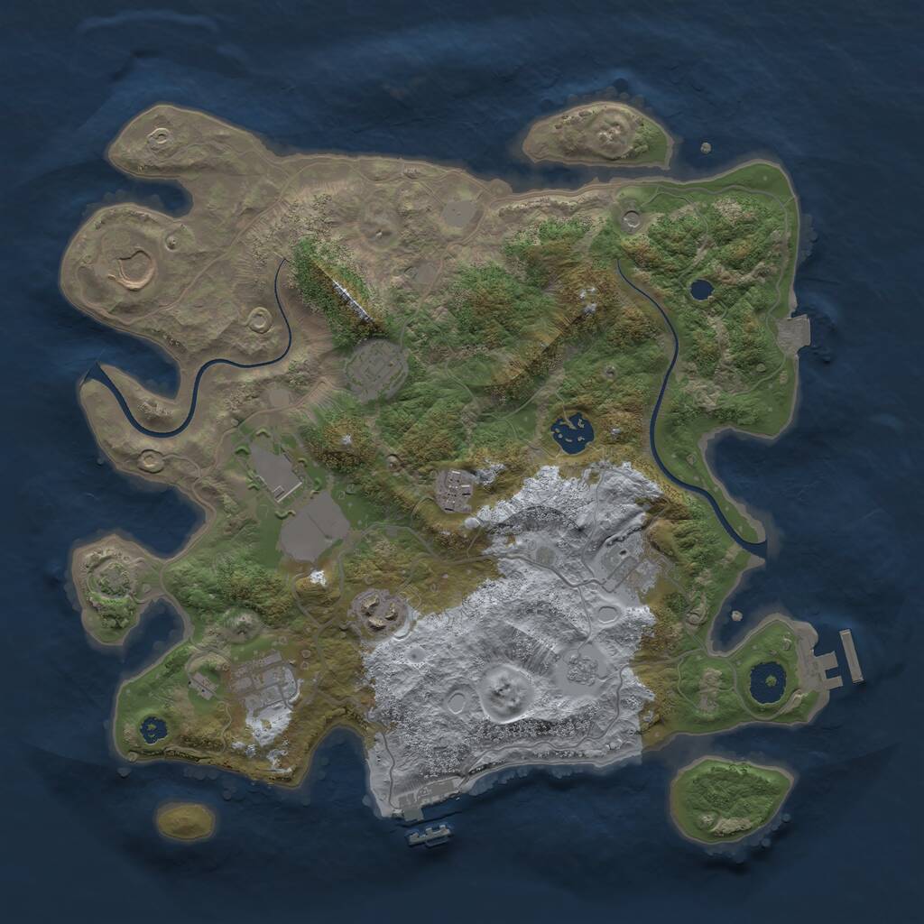 Rust Map: Procedural Map, Size: 3500, Seed: 952426750, 14 Monuments