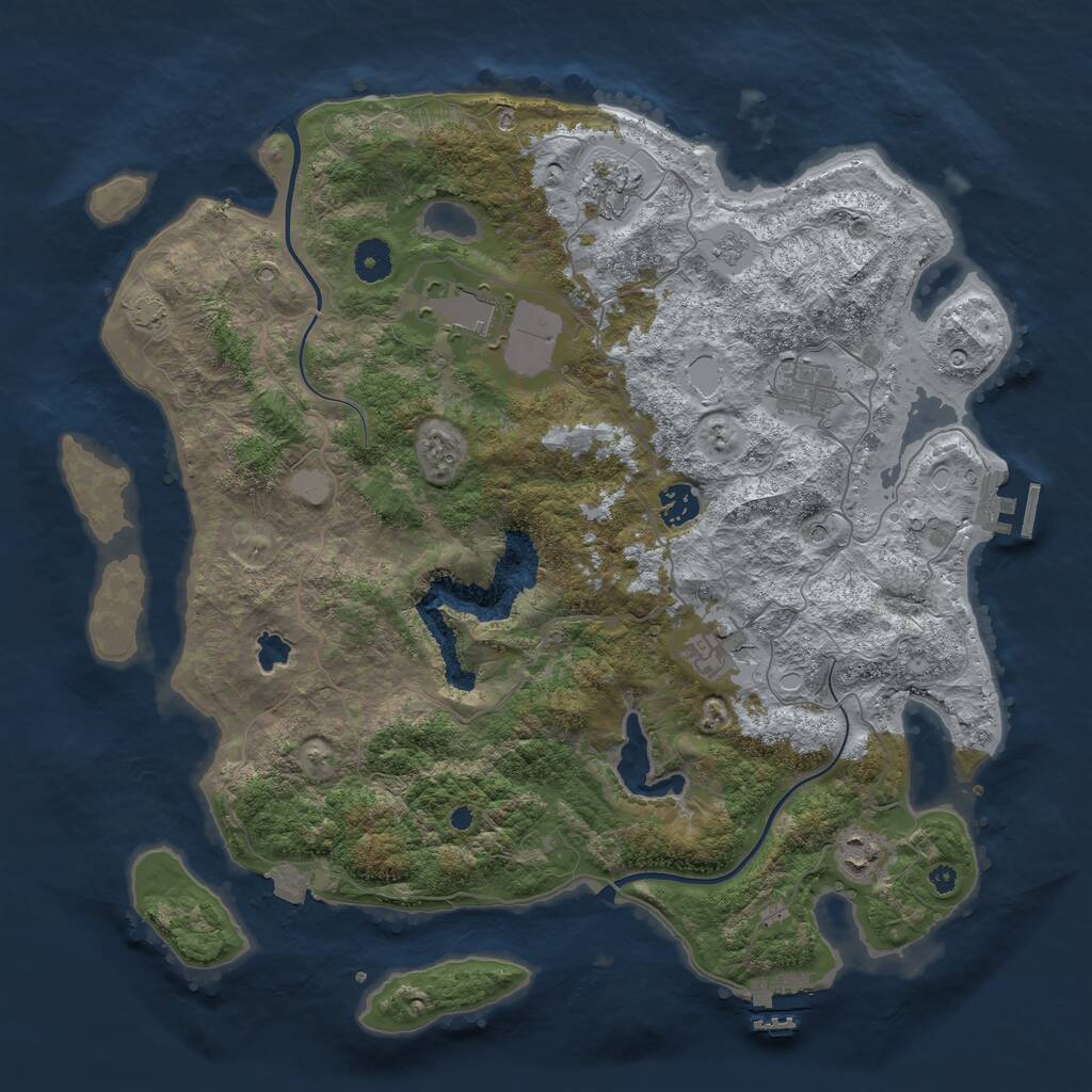 Rust Map: Procedural Map, Size: 4000, Seed: 1798546840, 12 Monuments