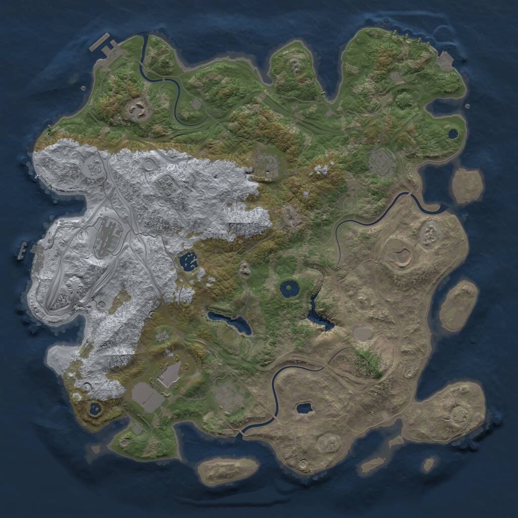 Rust Map: Procedural Map, Size: 4250, Seed: 893775995, 15 Monuments