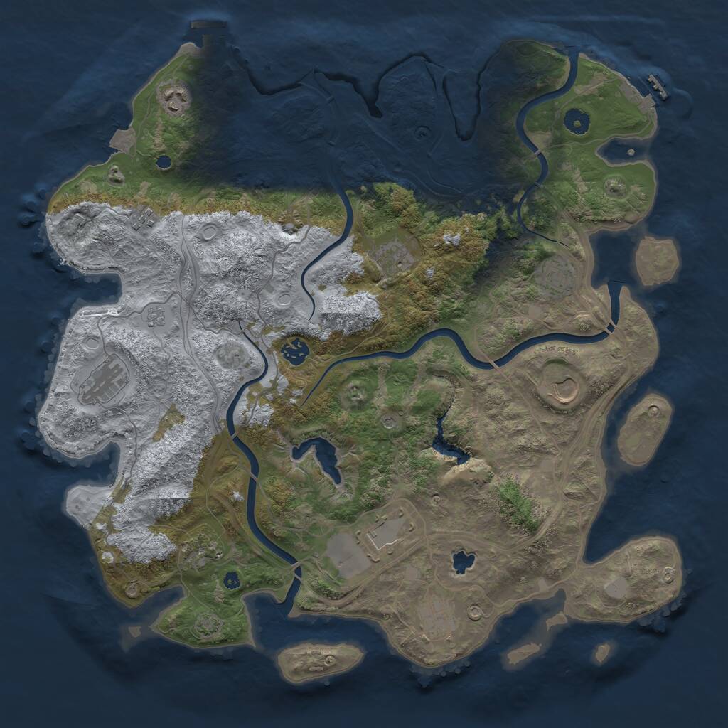 Rust Map: Procedural Map, Size: 4250, Seed: 893775995, 16 Monuments