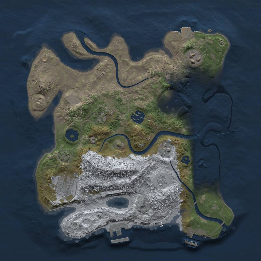 Rust Map: Procedural Map, Size: 3000, Seed: 1638391790, 12 Monuments