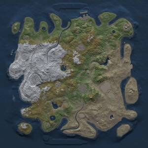 Thumbnail Rust Map: Procedural Map, Size: 4000, Seed: 71069934, 13 Monuments