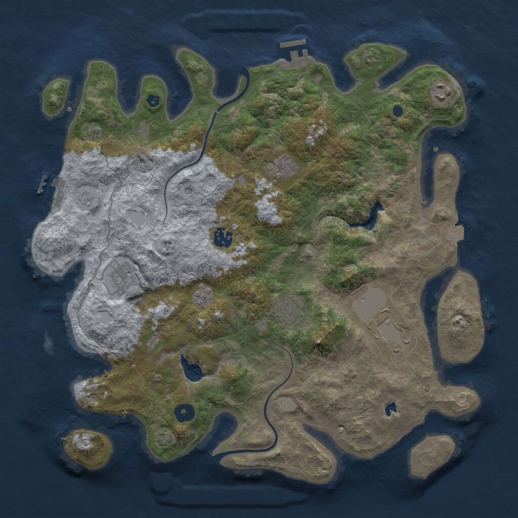 Rust Map: Procedural Map, Size: 4000, Seed: 71069934, 13 Monuments
