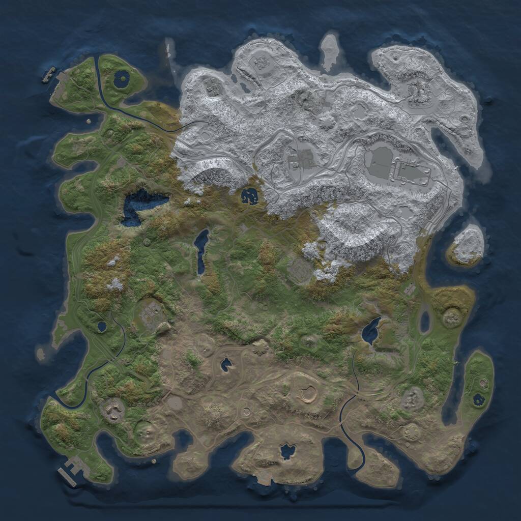 Rust Map: Procedural Map, Size: 4500, Seed: 892656647, 15 Monuments