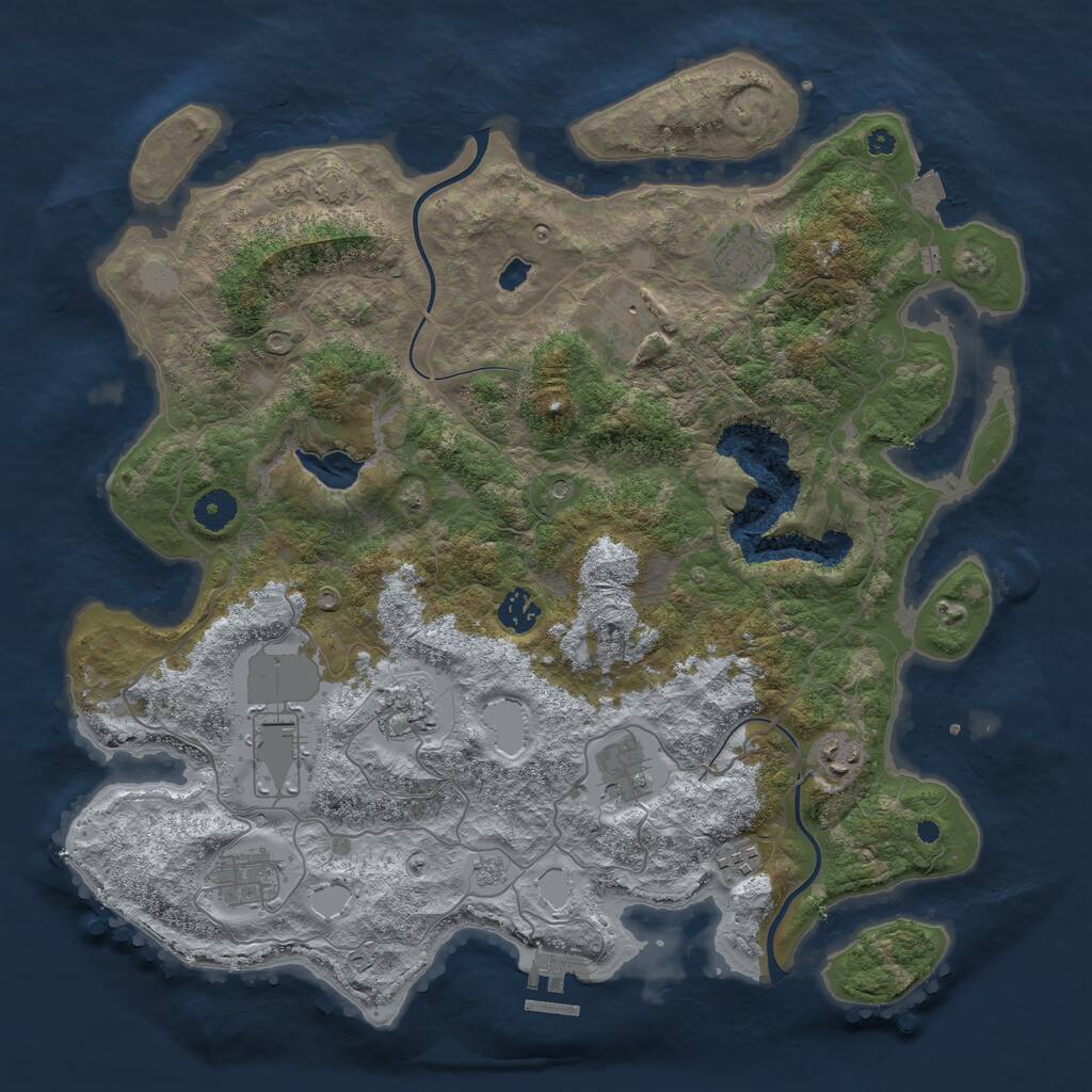 Rust Map: Procedural Map, Size: 4000, Seed: 329322439, 14 Monuments