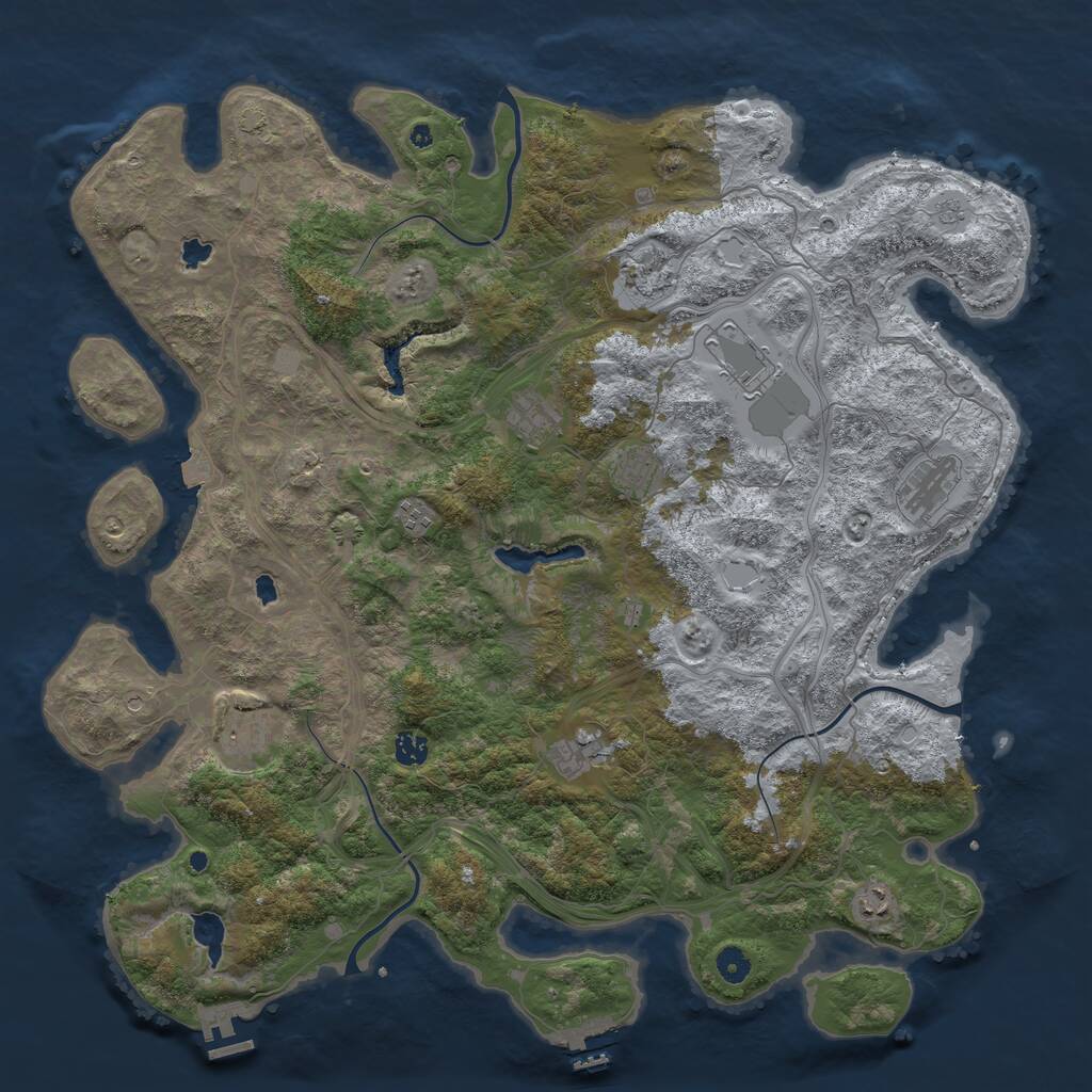 Rust Map: Procedural Map, Size: 4750, Seed: 389019380, 16 Monuments