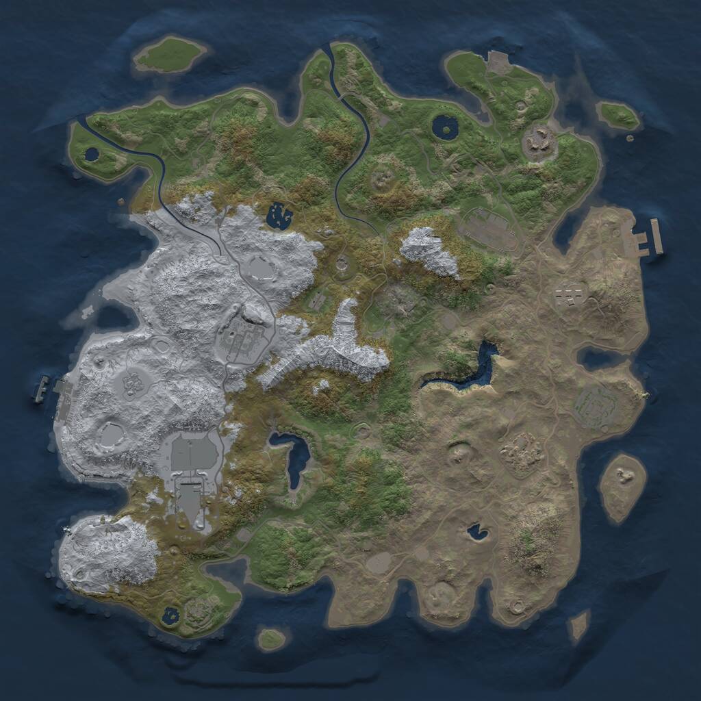Rust Map: Procedural Map, Size: 4000, Seed: 5809461, 14 Monuments