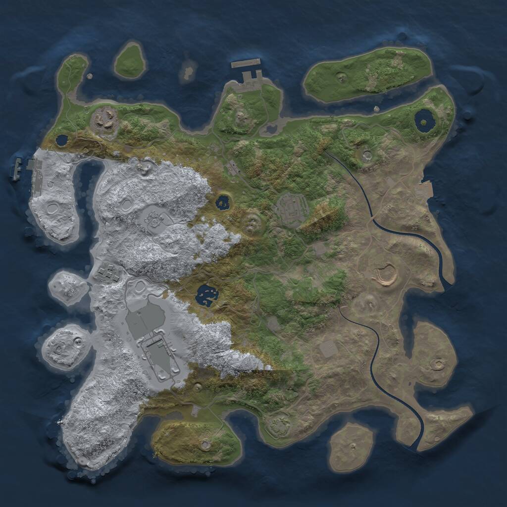 Rust Map: Procedural Map, Size: 3500, Seed: 1599683347, 12 Monuments