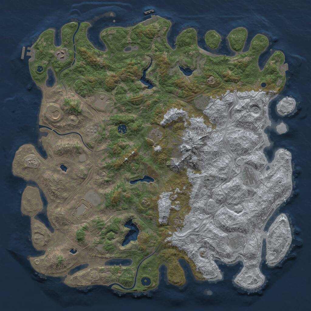 Rust Map: Procedural Map, Size: 5000, Seed: 99769694, 17 Monuments