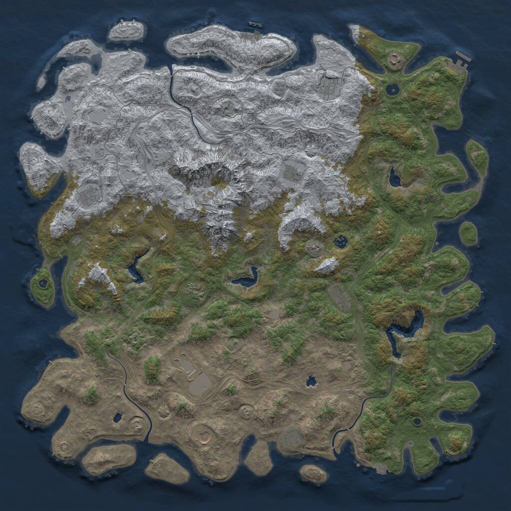 Rust Map: Procedural Map, Size: 6000, Seed: 1538447703, 17 Monuments