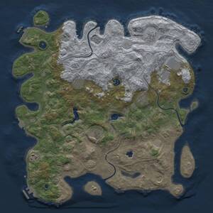 Thumbnail Rust Map: Procedural Map, Size: 4250, Seed: 100968342, 15 Monuments
