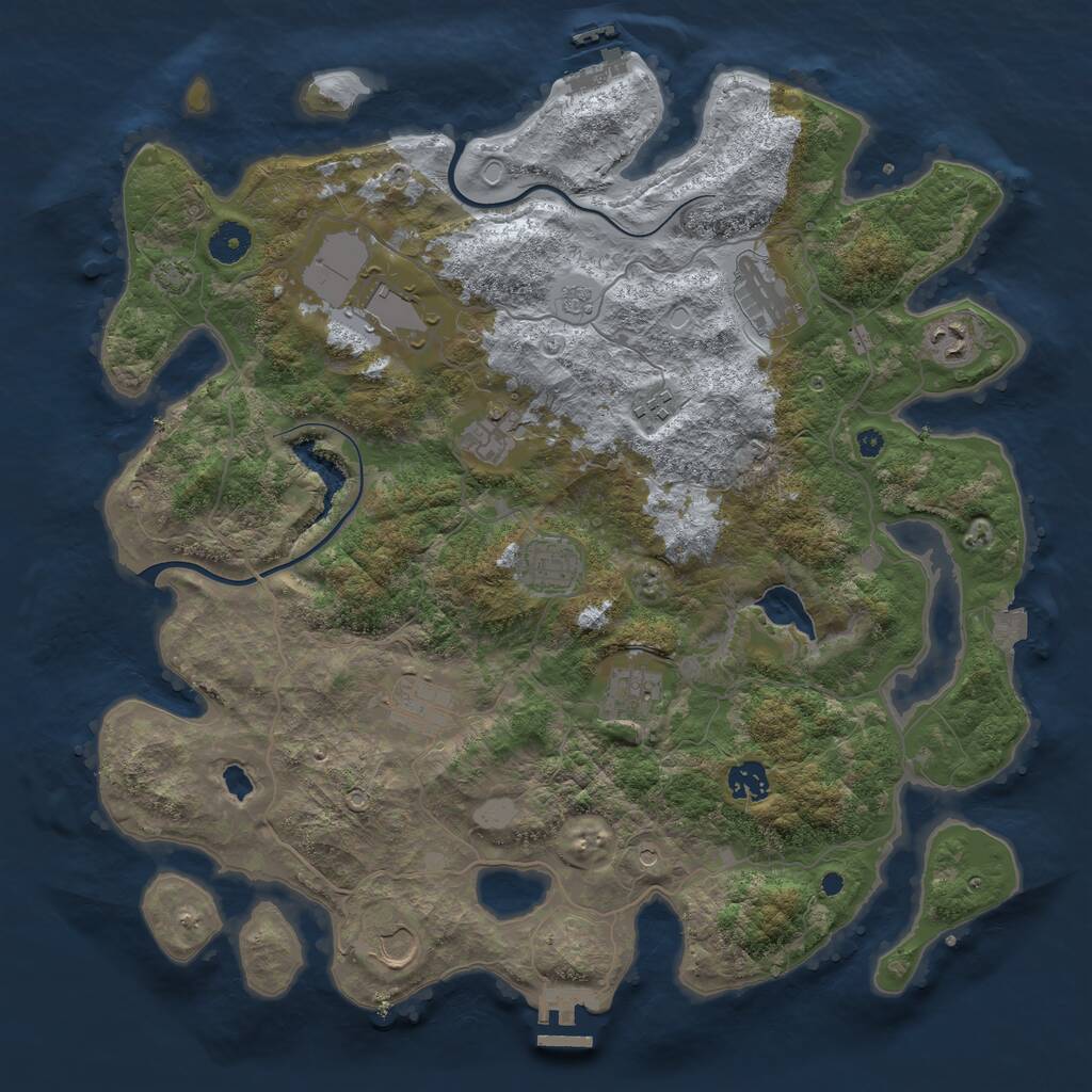 Rust Map: Procedural Map, Size: 4000, Seed: 1818641339, 16 Monuments
