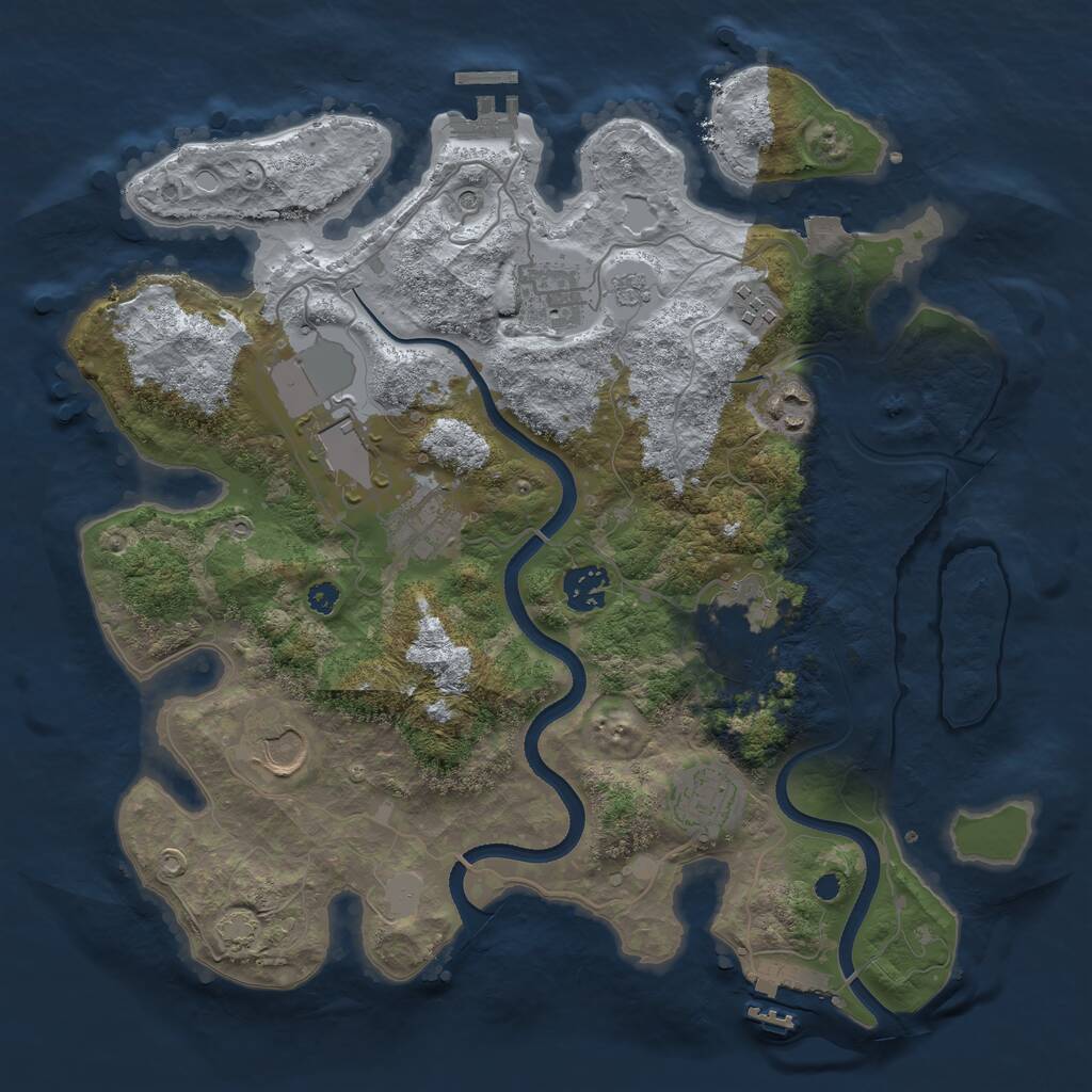 Rust Map: Procedural Map, Size: 3500, Seed: 48685, 15 Monuments