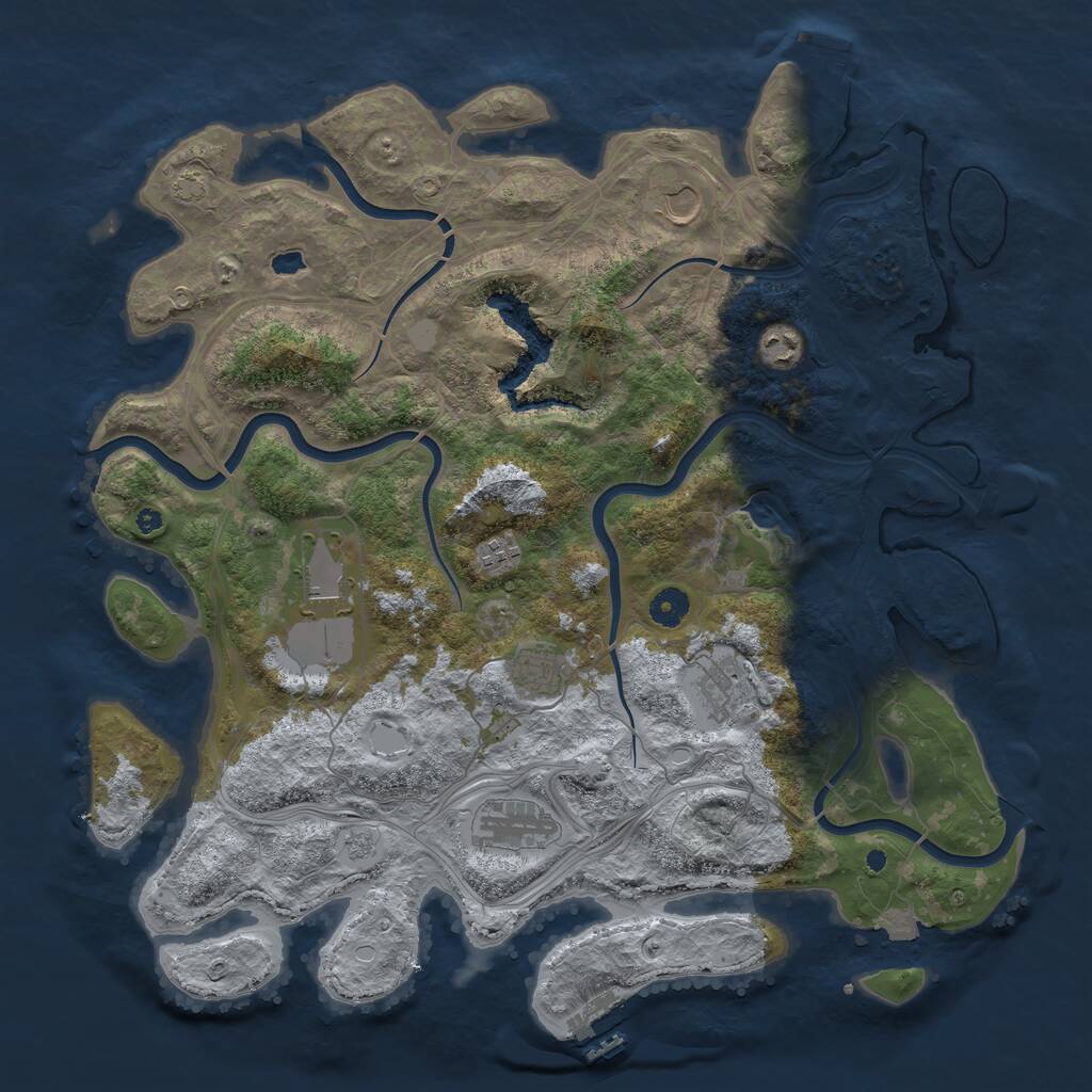 Rust Map: Procedural Map, Size: 4250, Seed: 1744334140, 12 Monuments