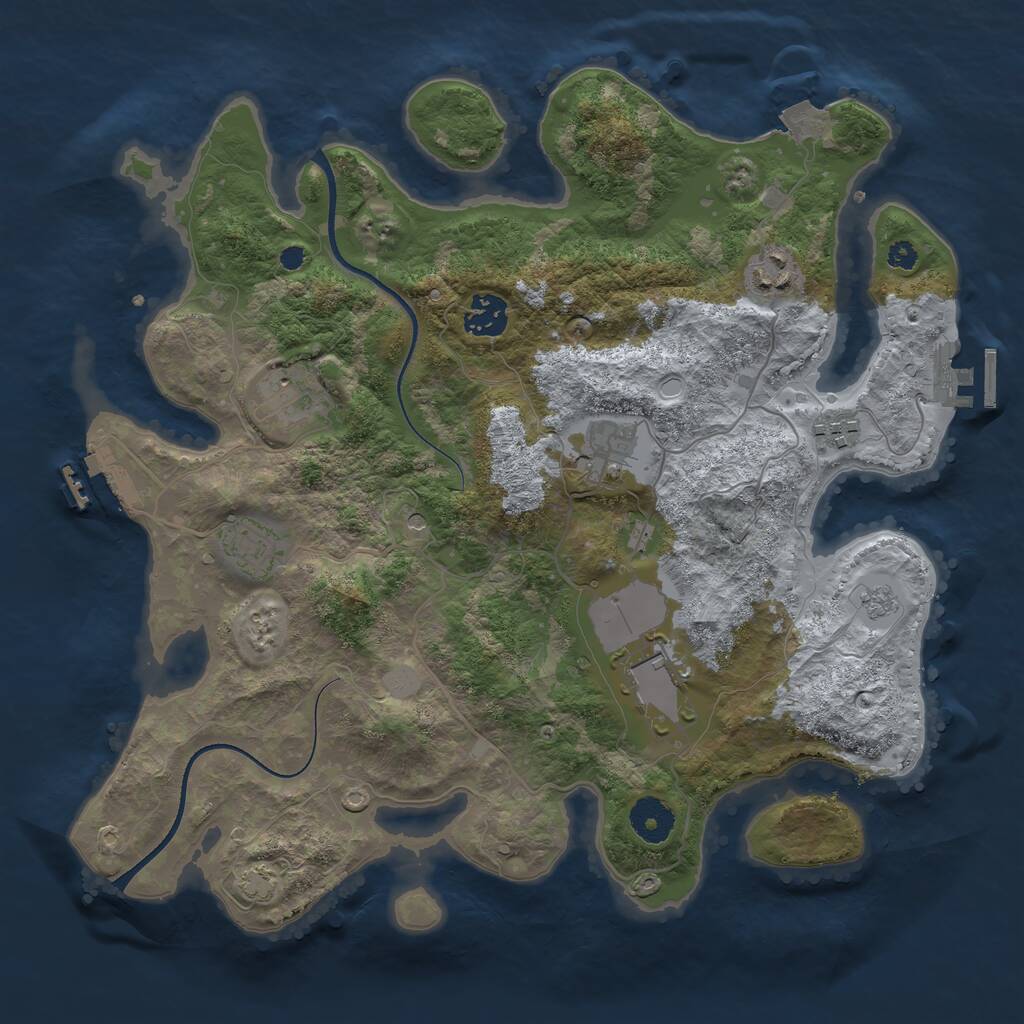 Rust Map: Procedural Map, Size: 3500, Seed: 1477601061, 13 Monuments