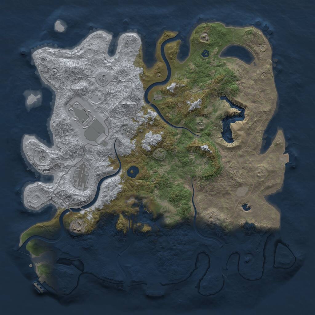 Rust Map: Procedural Map, Size: 4000, Seed: 723927077, 10 Monuments