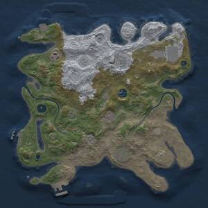 Thumbnail Rust Map: Procedural Map, Size: 3500, Seed: 2102560955, 13 Monuments