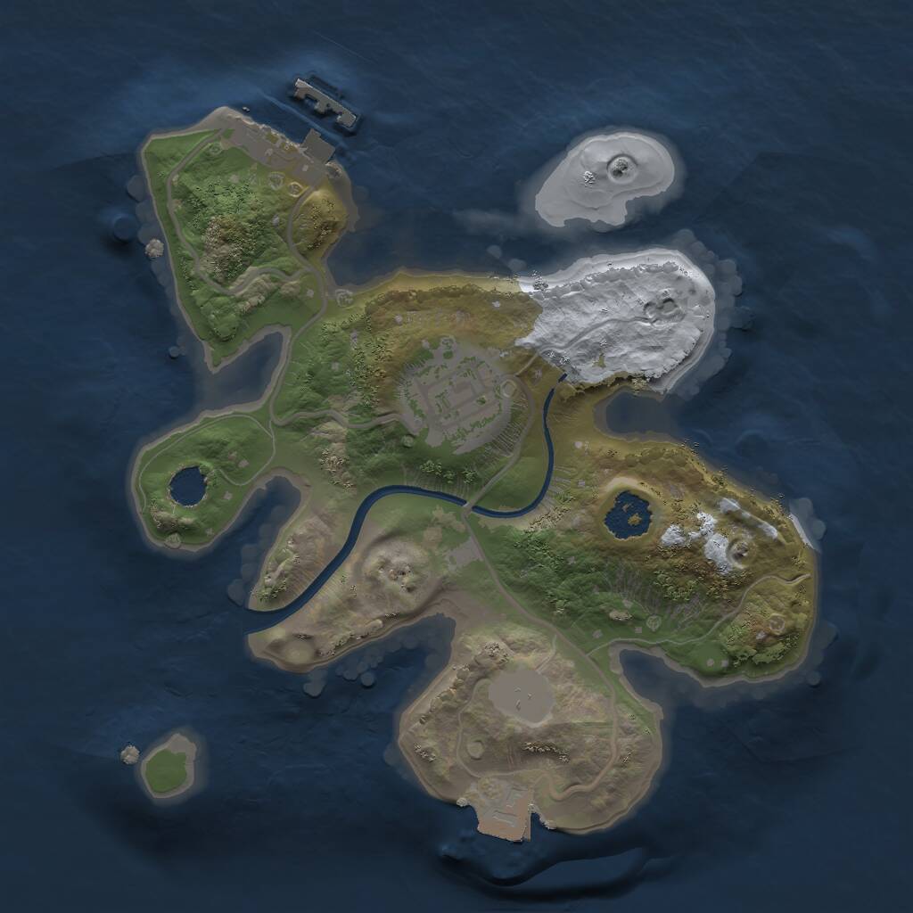 Rust Map: Procedural Map, Size: 2000, Seed: 37623857, 3 Monuments