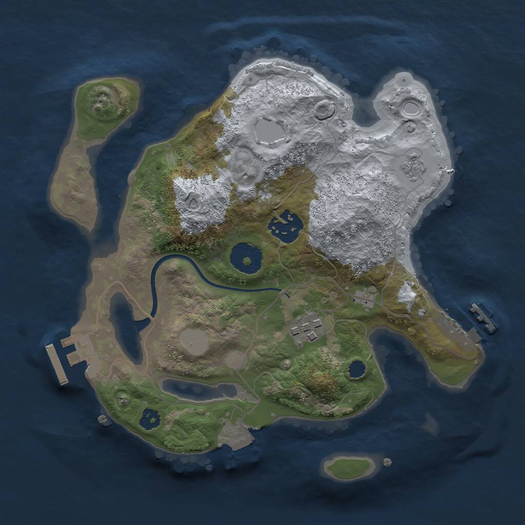 Rust Map: Procedural Map, Size: 2500, Seed: 755748877, 6 Monuments