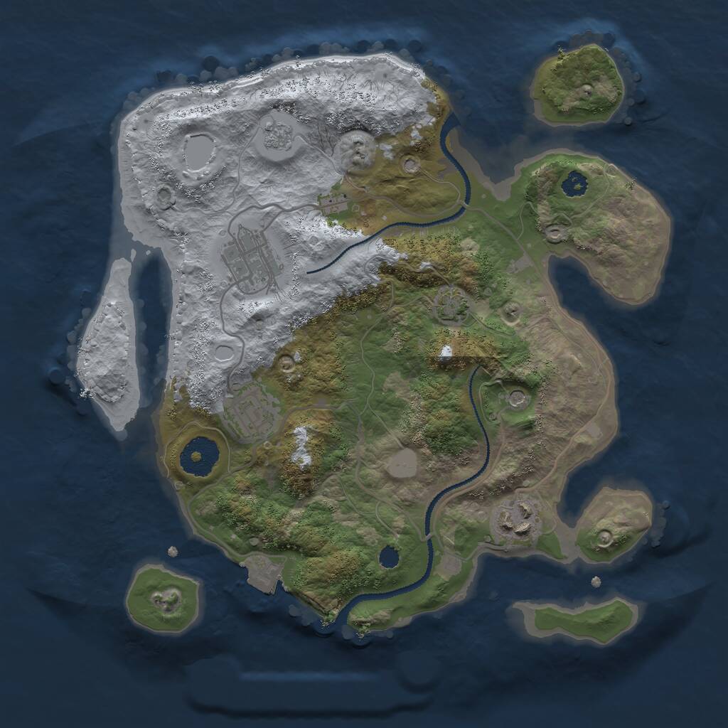 Rust Map: Procedural Map, Size: 2850, Seed: 929557342, 7 Monuments